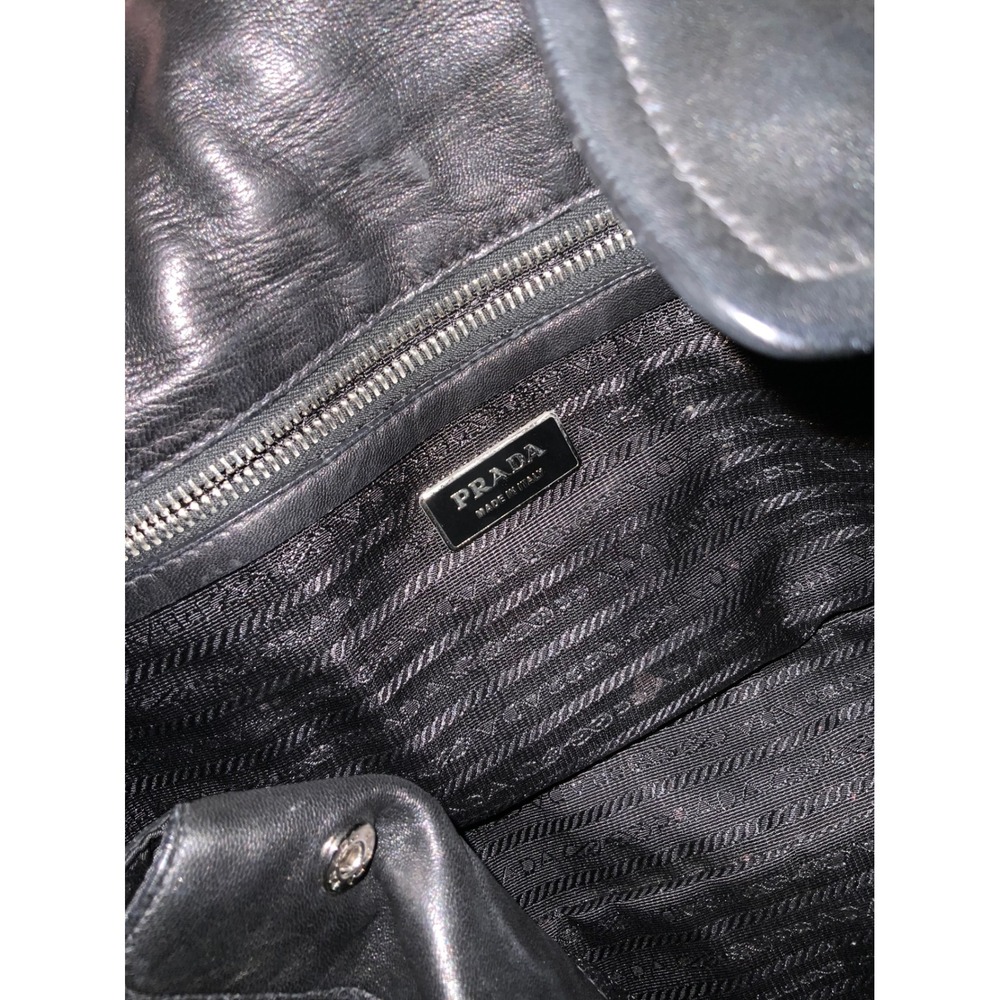 Prada Shopping Pattina Shoulder Bag Black Tessuto Nappa Leather BR3273 - Picture 6 of 6